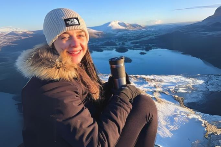 cumberland council staff lizzie from finance on snowy mountain