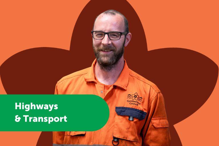 cumberland council staff with text highways and transport